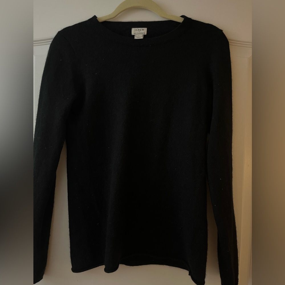 J Crew Factory Black 100% cashmere sweater